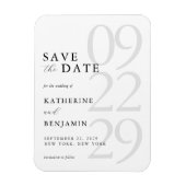 Modern White Minimalist Wedding Save the Date マグネット (縦)