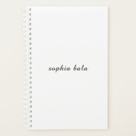 Modern White Monogram Minimalist Design プランナー手帳