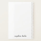 Modern White Monogram Minimalist Design プランナー手帳 (裏面)