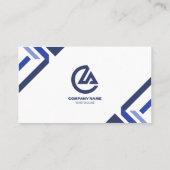 Modern White & Navy Corporate Business Card 名刺 (裏面)