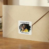 Modern White Photo Funeral スクエアシール