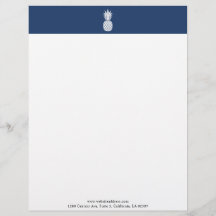 Modern White Pineapple logo Letterhead