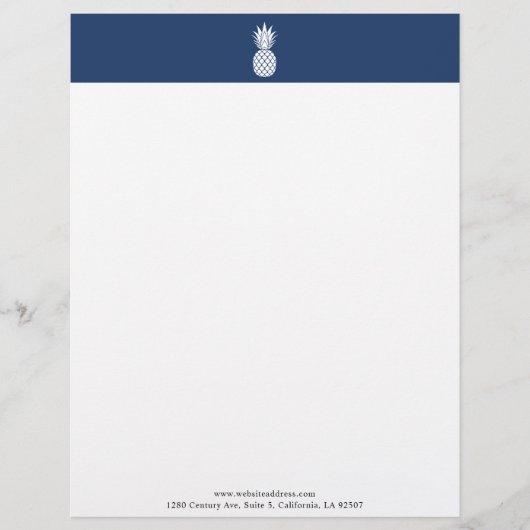 Modern White Pineapple logo Letterhead レターヘッド (正面)
