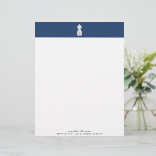 Modern White Pineapple logo Letterhead レターヘッド (スタンド正面)