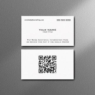 Modern White QR Code 名刺