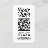 Modern White QR Code Social Media Icons Logo Photo 名刺 (正面)