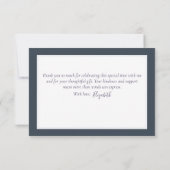 Modern White Roses Bridal Shower Thank You Card サンキューカード (裏面)