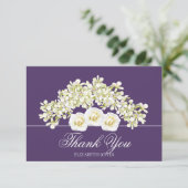 Modern White Roses Bridal Shower Thank You Card サンキューカード (スタンド正面)
