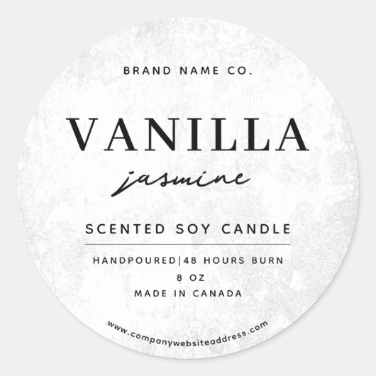 Modern White Rustic ラウンドシール (正面)