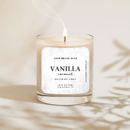 Modern White Rustic Label スクエアシール