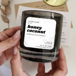 Modern White Rustic Texture Label スクエアシール