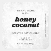 Modern White Rustic Texture Label スクエアシール (正面)