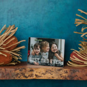 Modern White Simple Custom Best Dad Ever Photo フォトプラーク (側面)
