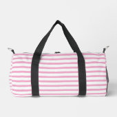 Modern White Small Duffel Bag with Light Pink Line ダッフルバッグ (正面)
