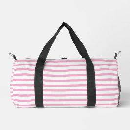 Modern White Small Duffel Bag with Light Pink Line ダッフルバッグ