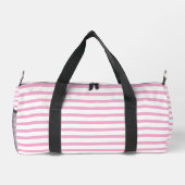 Modern White Small Duffel Bag with Light Pink Line ダッフルバッグ (裏面)