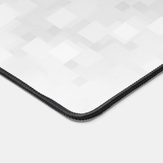 Modern White Square Pattern デスクマット (コーナー)
