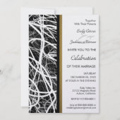 Modern White Swirl Wedding Invitation 招待状 (正面)