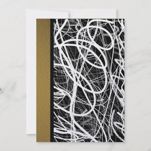 Modern White Swirl Wedding Invitation 招待状 (裏面)