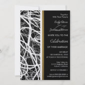 Modern White Swirl Wedding Invitation 招待状 (正面)