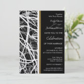 Modern White Swirl Wedding Invitation 招待状 (スタンド正面)