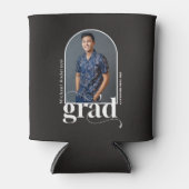 Modern White Typography Arch Photo Grad Party 缶クーラー (正面)