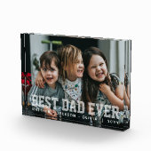 Modern White Typography Personalized Best Dad Ever フォトブロック (右)