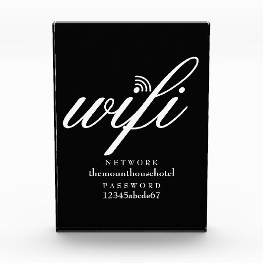 Modern Wifi Network and Password Sign フォトブロック (正面)