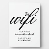Modern Wifi Network and Password Sign フォトプラーク (正面)