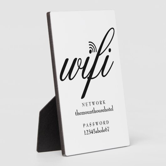 Modern Wifi Network and Password Sign フォトプラーク (側面)