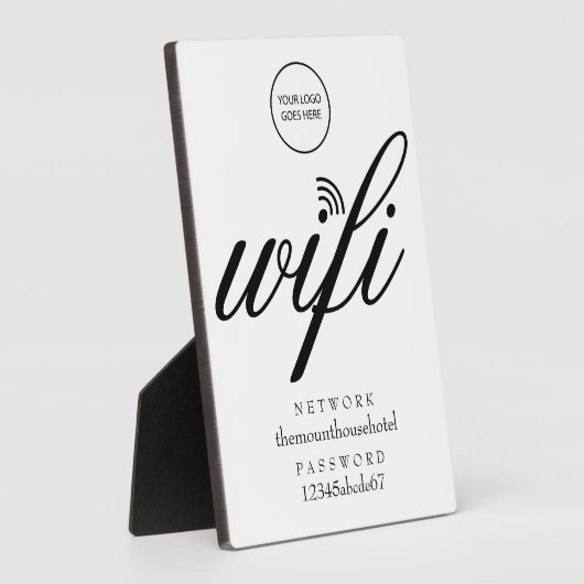 Modern Wifi Network and Password Your Logo Sign フォトプラーク (側面)