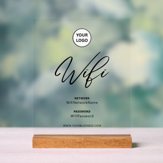 Modern Wifi Password Network  アクリルサイン (ニュートラル)