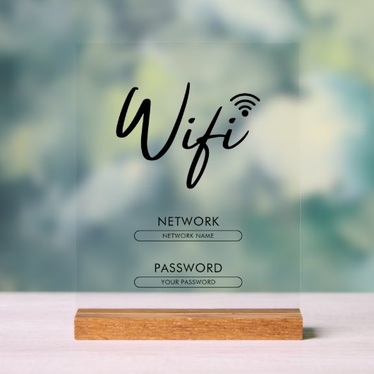 Modern Wifi Password Network  アクリルサイン (ニュートラル)