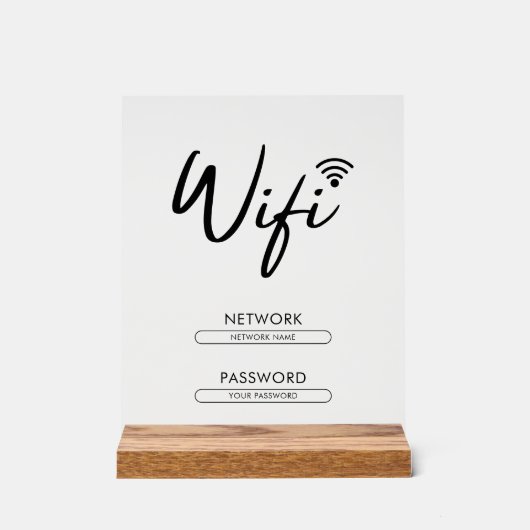 Modern Wifi Password Network  アクリルサイン (正面)