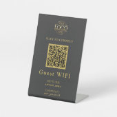 Modern Wifi Password &  Network | Business QR Code 台座サイン (正面)