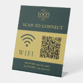 Modern Wifi Password & Network | QR Code Logo 台座サイン (正面)
