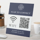 Modern Wifi Password & Network | QR Code Logo 台座サイン (インサイチュ)