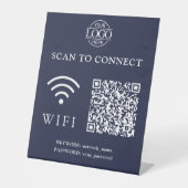 Modern Wifi Password & Network | QR Code Logo 台座サイン (正面)