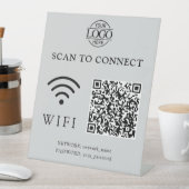 Modern Wifi Password & Network | QR Code Logo 台座サイン (インサイチュ)