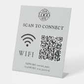 Modern Wifi Password & Network | QR Code Logo 台座サイン (正面)