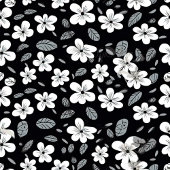 Modern Wild Flowers Blanket Custom Monochrome フリースブランケット