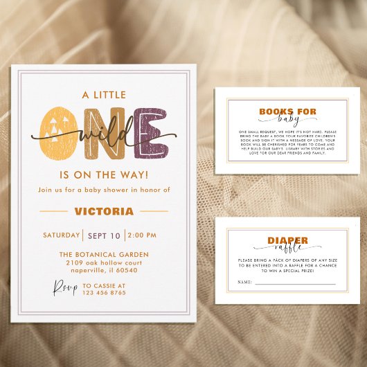 Modern Wild One Baby Shower Photo 招待状