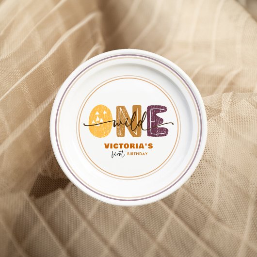 Modern Wild One First Birthday ペーパープレート