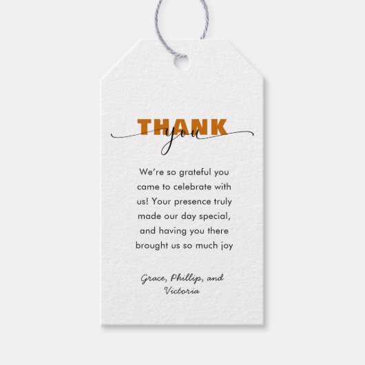 Modern Wild One First Birthday | Thank you ギフトタグ (正面)