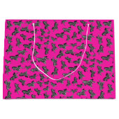 Modern wild pink zebra ラージペーパーバッグ (正面)