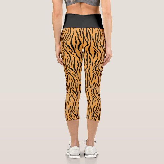 Modern Wild Tiger Pattern Leggings カプリレギンス (裏面)