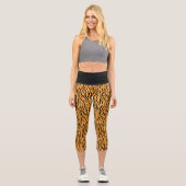 Modern Wild Tiger Pattern Leggings カプリレギンス (正面)
