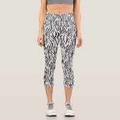 Modern Wild White Tiger Pattern Leggings カプリレギンス (正面)