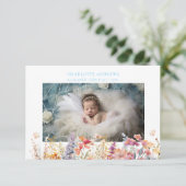 Modern, Wildflower, 2 Photo New Baby Thank You  サンキューカード (スタンド正面)