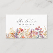 Modern, Wildflower Baby Shower プレイスカード (裏面)